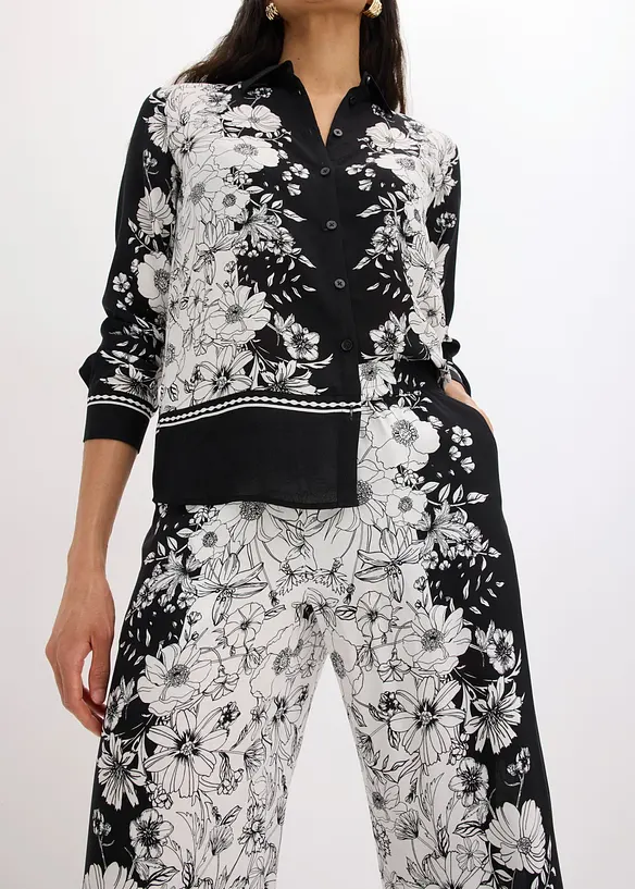 Pantalon palazzo en viscose fluide, bonprix