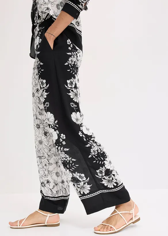 Pantalon palazzo en viscose fluide, bonprix