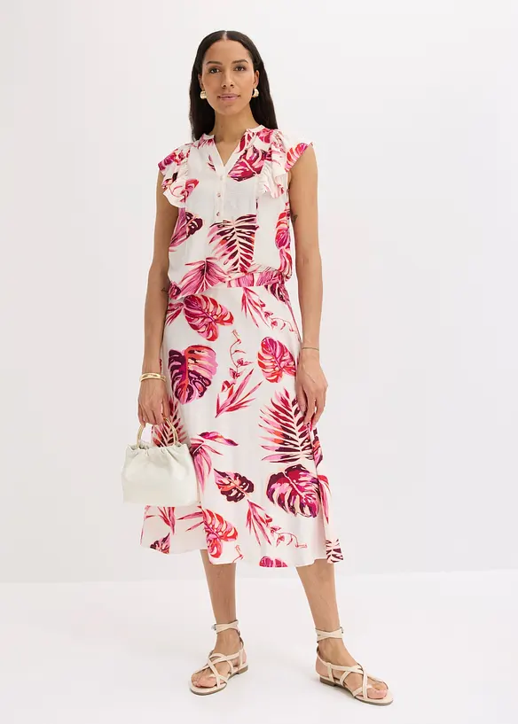 Blouse fluide en viscose m&eacute;lang&eacute;e, bonprix