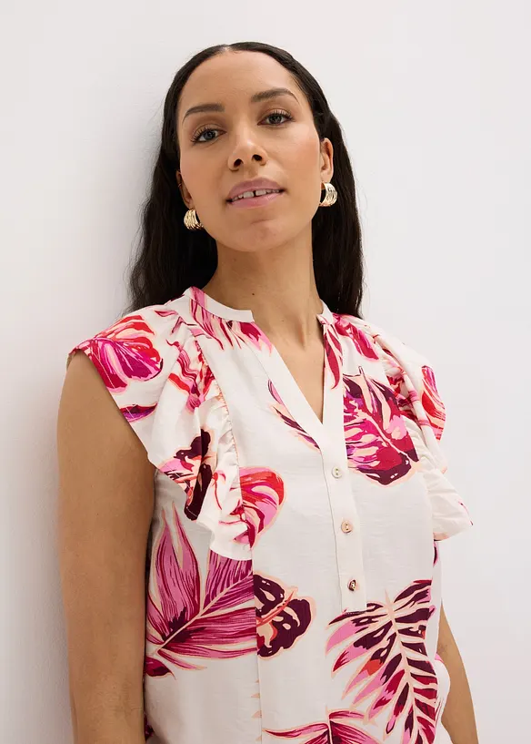 Blouse fluide en viscose m&eacute;lang&eacute;e, bonprix