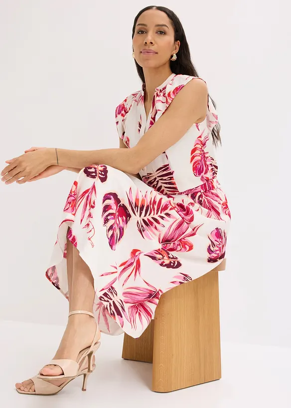 Jupe midi fluide en viscose m&eacute;lang&eacute;e, bonprix