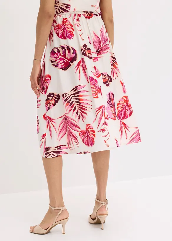 Jupe midi fluide en viscose m&eacute;lang&eacute;e, bonprix
