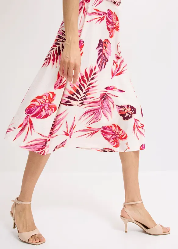 Jupe midi fluide en viscose m&eacute;lang&eacute;e, bonprix