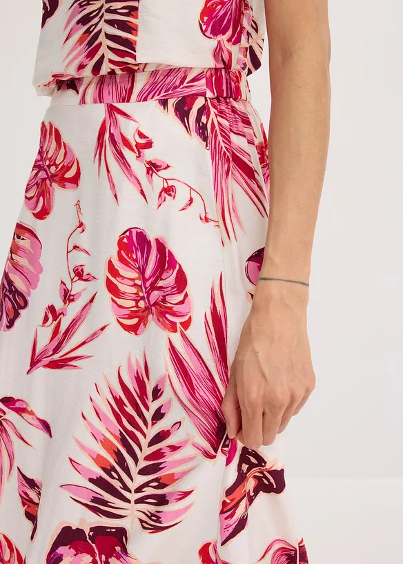 Jupe midi fluide en viscose m&eacute;lang&eacute;e, bonprix