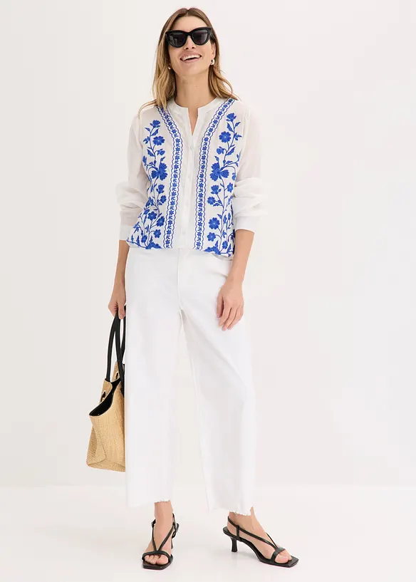 Blouse brod&eacute;e 100% coton, bonprix