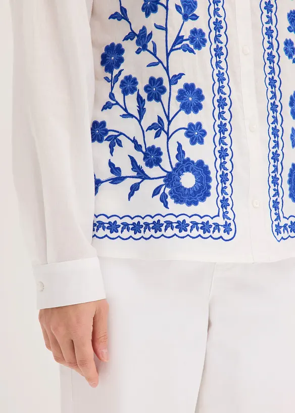 Blouse brod&eacute;e 100% coton, bonprix
