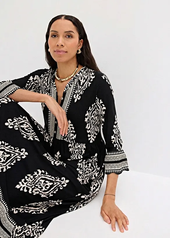 Robe tunique douce en viscose extensible, bonprix