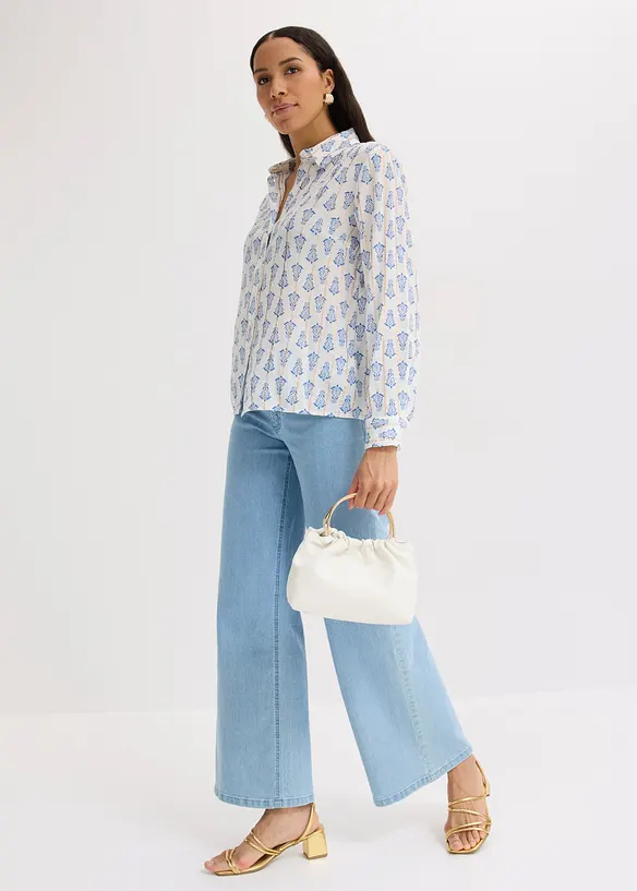 Chemisier en viscose textur&eacute;e avec fil brillant, bonprix