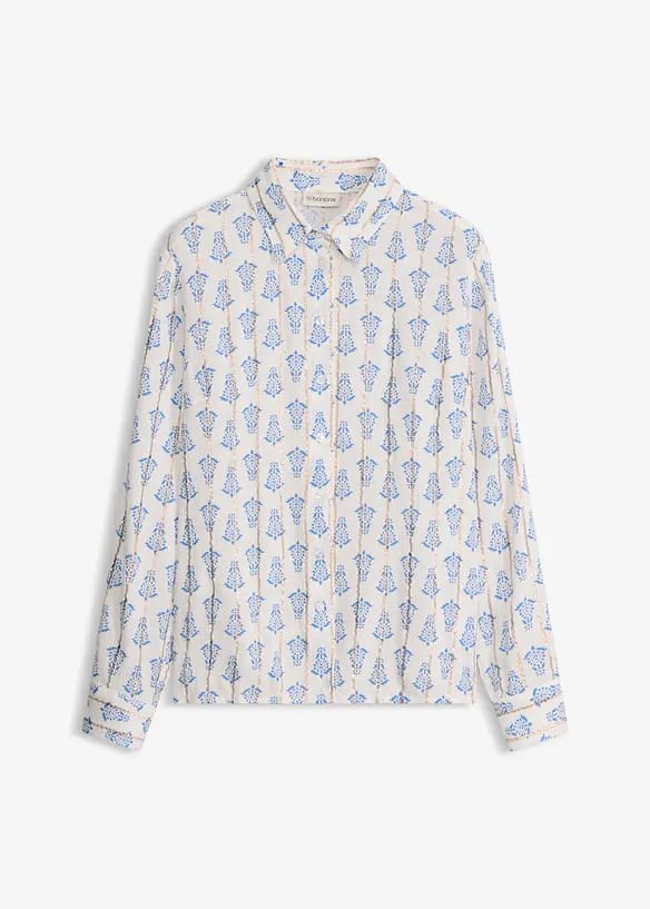 Chemisier en viscose textur&eacute;e avec fil brillant, bonprix