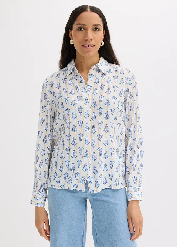 Chemisier en viscose textur&eacute;e avec fil brillant, bonprix