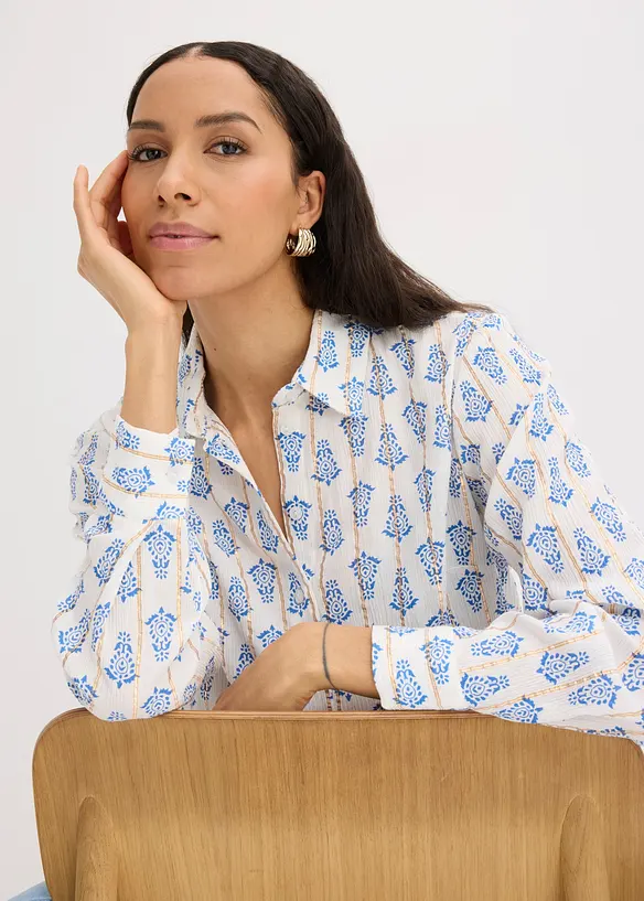 Chemisier en viscose textur&eacute;e avec fil brillant, bonprix