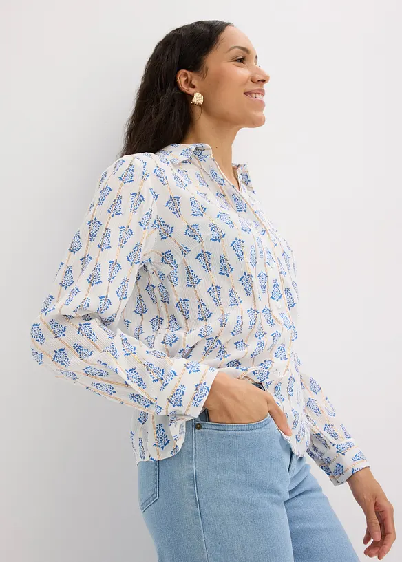 Chemisier en viscose textur&eacute;e avec fil brillant, bonprix