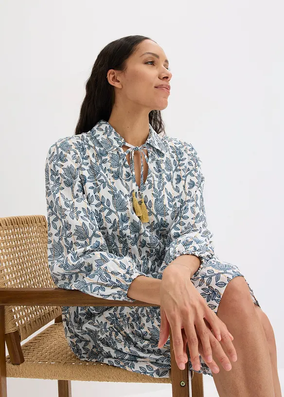 Kleid aus strukturierter Viskose mit Glitzereffekt, bonprix