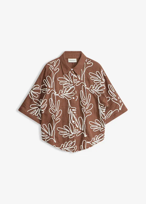 Chemisier en coton brod&eacute;, bonprix