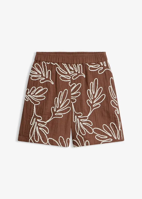 Short en coton brod&eacute;, bonprix