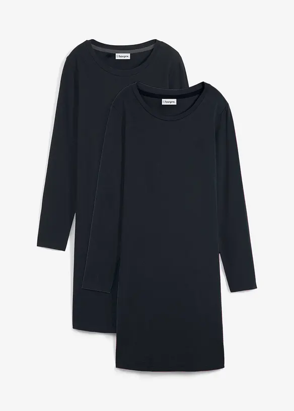 Jerseykleid aus Baumwolle mit Stretch (2er Pack), bonprix