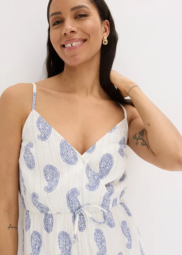 Maxikleid aus strukturierter Viskose mit Glitzereffekt, bonprix