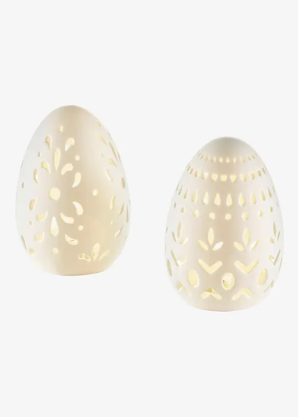 LED-Deko-Objekt Osterei mit Ausstanzungen (2er Pack), bonprix