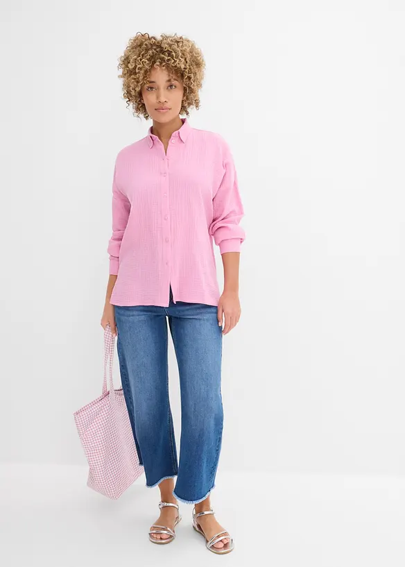 Weite Bluse in Used Optik, bonprix