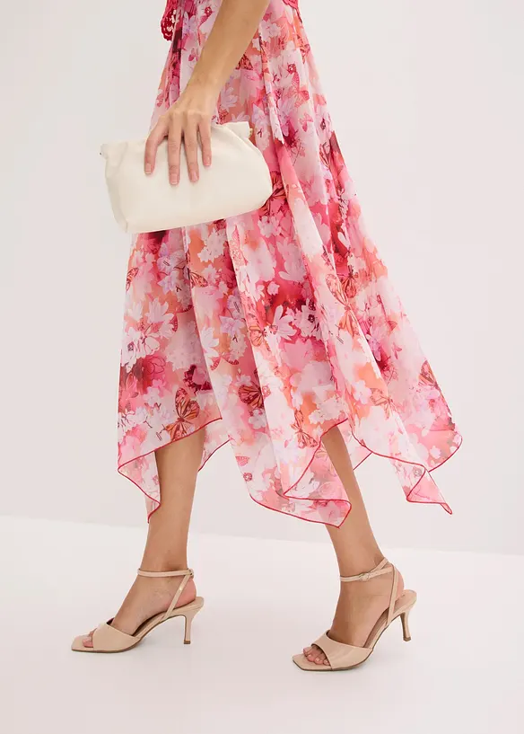 Robe en mousseline avec dentelle, bonprix
