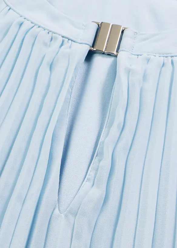 Robe courte pliss&eacute;e en mousseline, bonprix