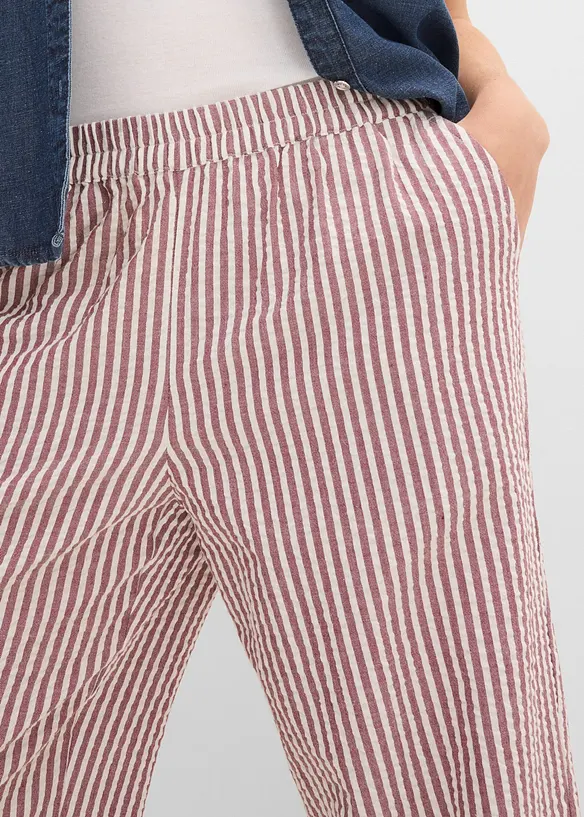 Palazzo-Hose aus Seersucker, 7/8 L&auml;nge, bonprix