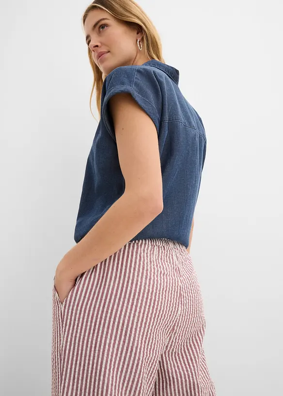 Palazzo-Hose aus Seersucker, 7/8 L&auml;nge, bonprix