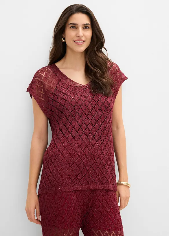 Strickshirt mit Pailletten, bonprix