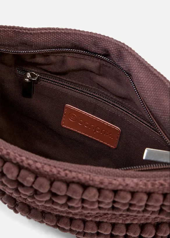 Sac &agrave; bandouli&egrave;re en toile textur&eacute;e, bonprix