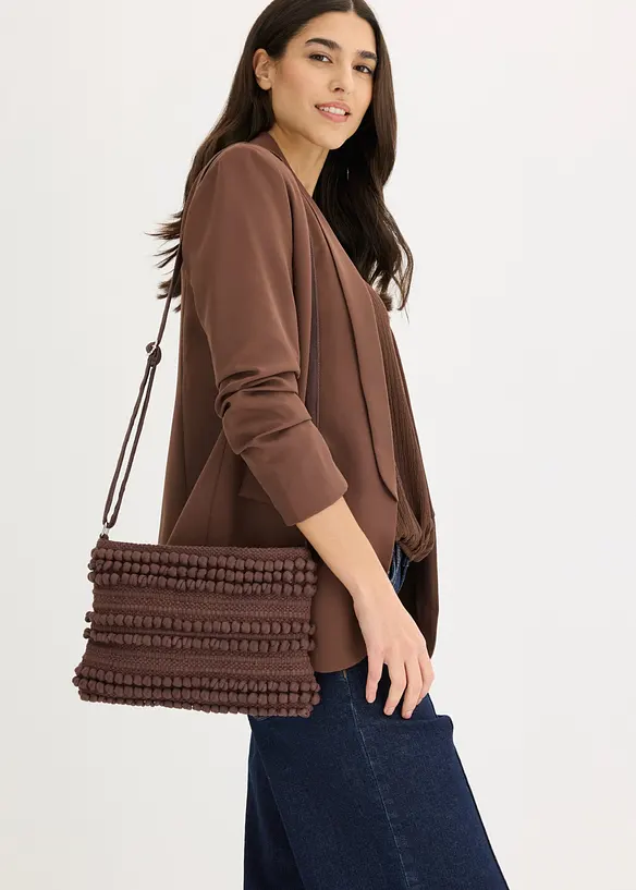 Sac &agrave; bandouli&egrave;re en toile textur&eacute;e, bonprix