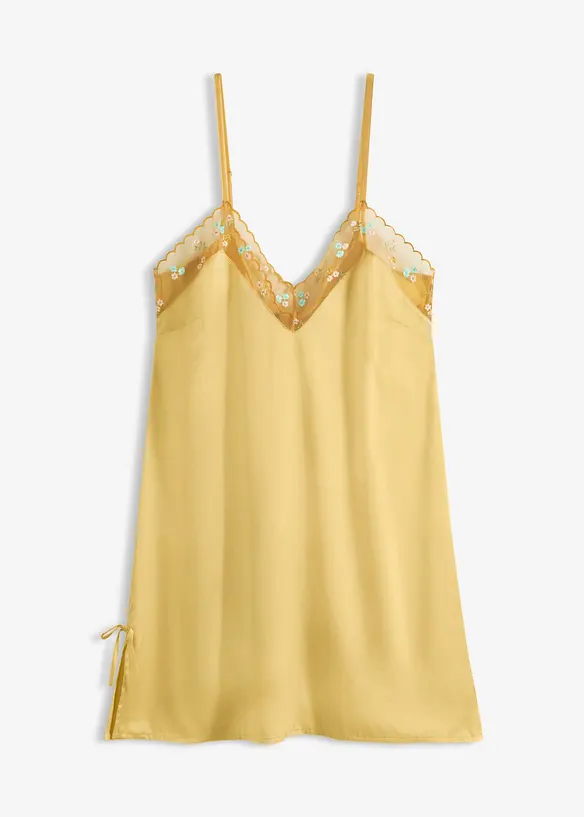 Satin Neglig&eacute; mit zarter Stickerei, bonprix