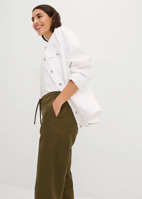 Pantalon 3/4 en lin majoritaire, bonprix