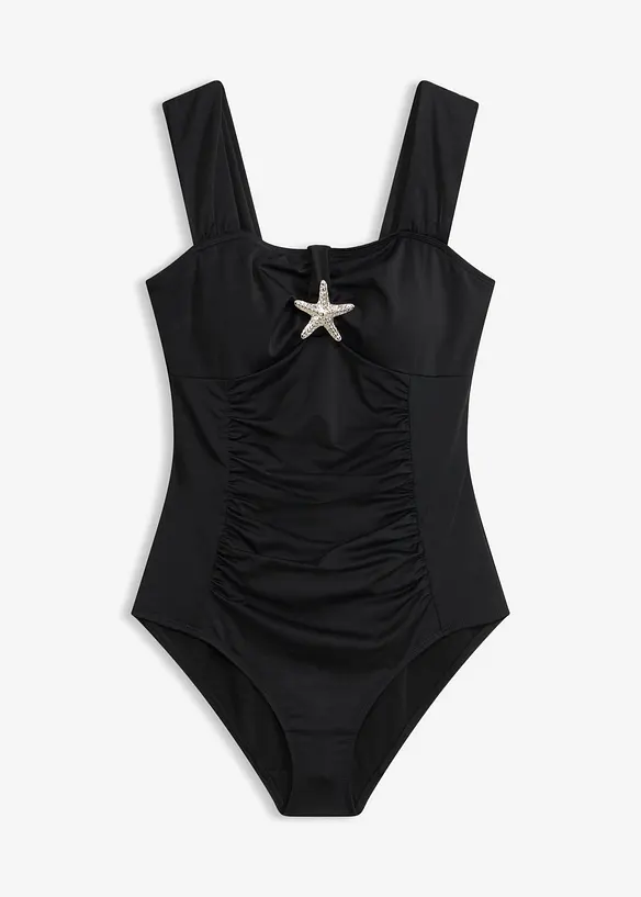 Maillot sculptant avec d&eacute;tail &eacute;toile de mer, maintien mod&eacute;r&eacute;, bonprix