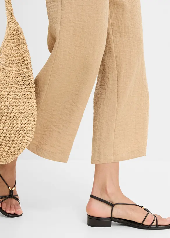 Pantalon large en viscose m&eacute;lang&eacute;e, bonprix