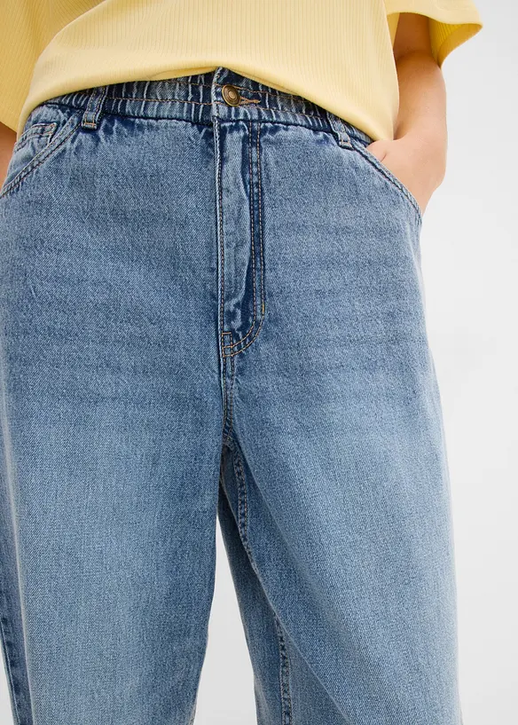 Jean barrel cropped, taille haute, bonprix
