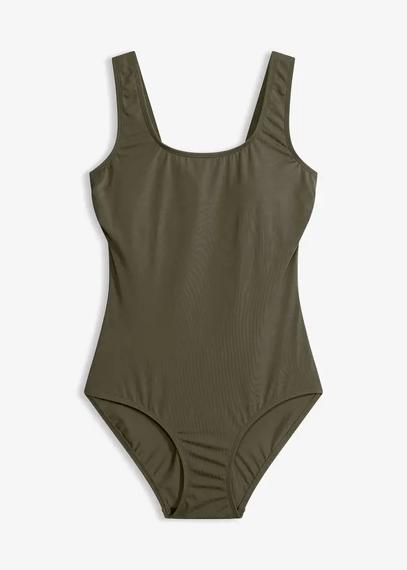 Maillot 1 pi&egrave;ce &eacute;chancrure haute dans le dos, bonprix