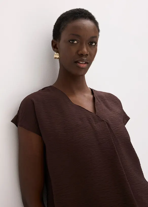 Blouse fluide en viscose m&eacute;lang&eacute;e, bonprix