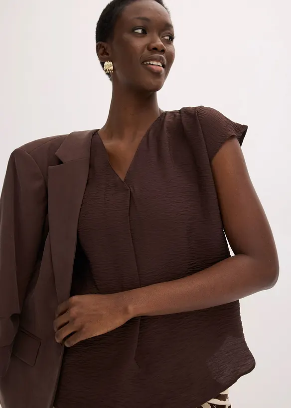 Blouse fluide en viscose m&eacute;lang&eacute;e, bonprix