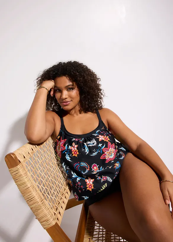 Tankini oversize (ens. 2 pces) &agrave; bretelles r&eacute;glables, bonprix