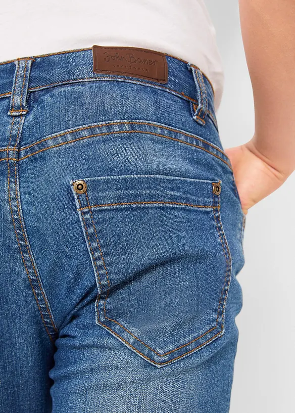 Jean extensible Regular et droit avec genoux renforc&eacute;s, bonprix