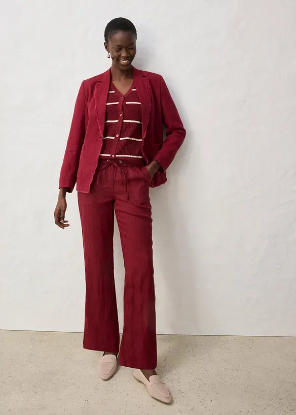 Pantalon en lin &agrave; taille &eacute;lastiqu&eacute;e, bonprix