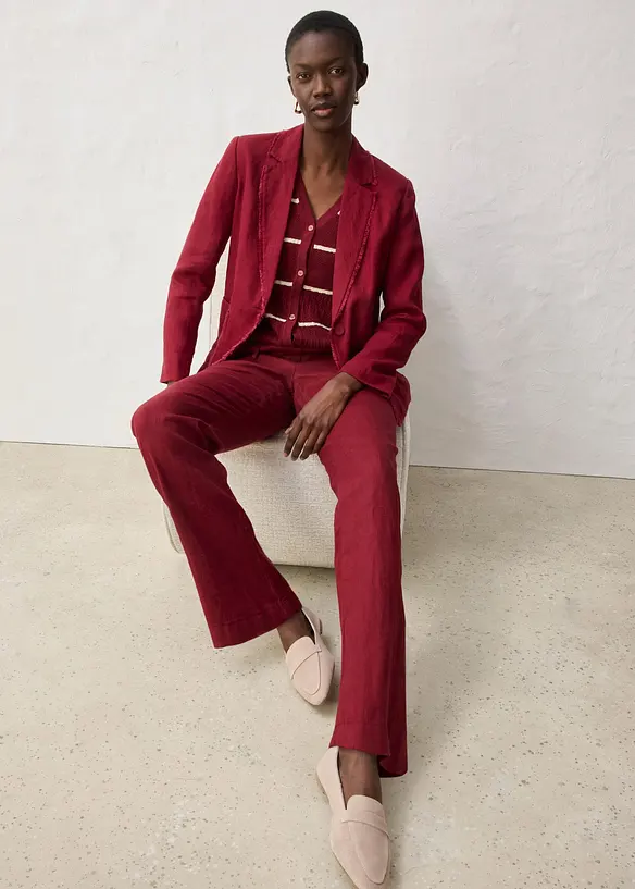 Pantalon en lin &agrave; taille &eacute;lastiqu&eacute;e, bonprix