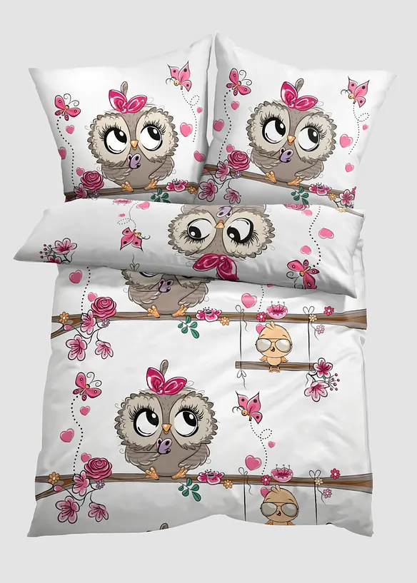 Parure de lit en coton m&eacute;lang&eacute;, bonprix