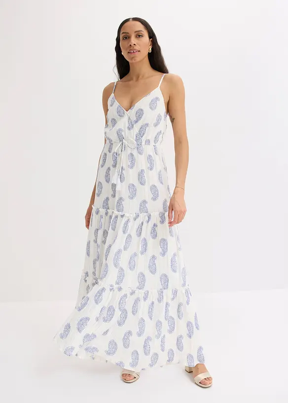 Maxikleid aus strukturierter Viskose mit Glitzereffekt, bonprix