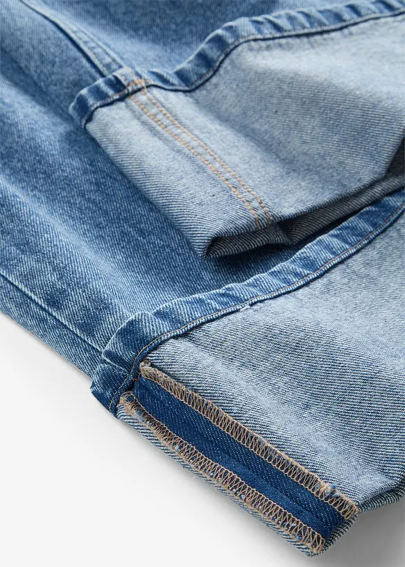 Wide-Leg-Jeans Mid Waist, cropped, bonprix