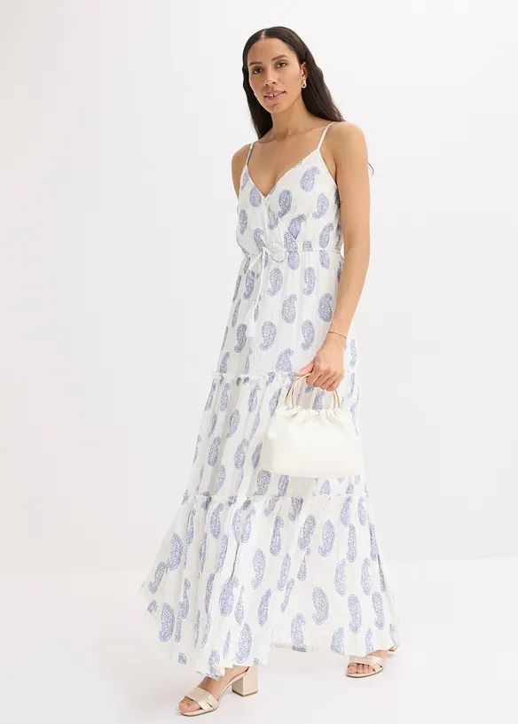 Maxikleid aus strukturierter Viskose mit Glitzereffekt, bonprix
