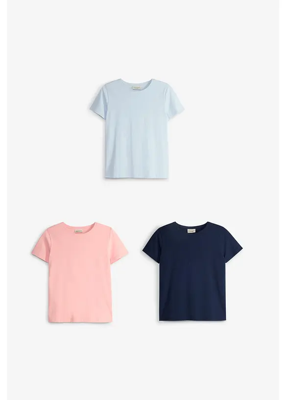 T-Shirt aus reiner Bio-Baumwolle (3er Pack), bonprix
