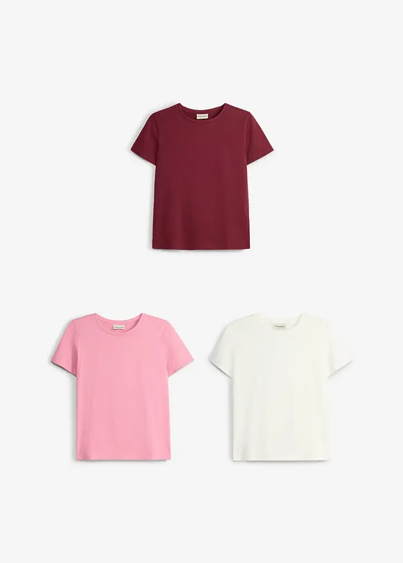 T-Shirt aus reiner Bio-Baumwolle (3er Pack), bonprix