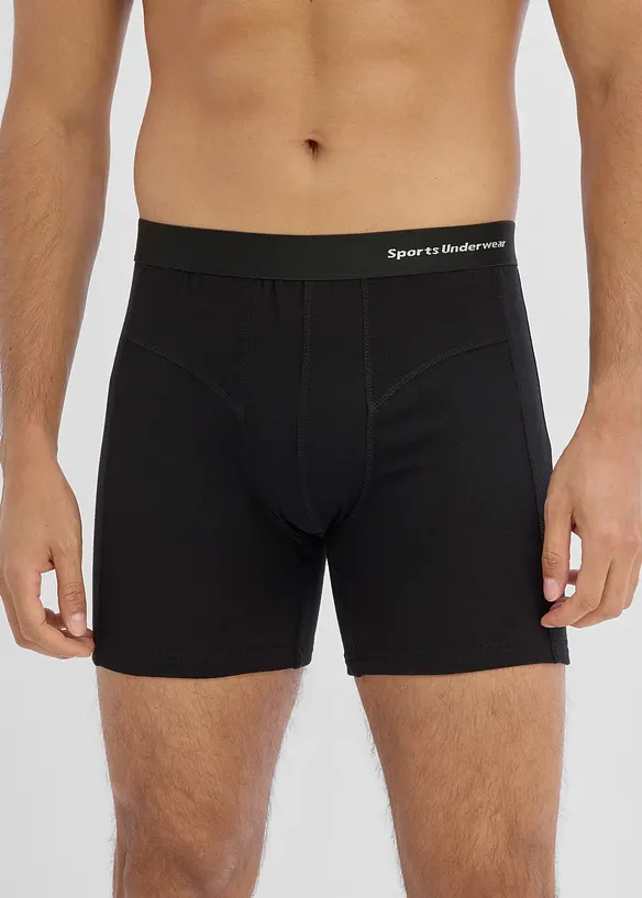 Lot de 3 boxers mi-longs coton, bonprix