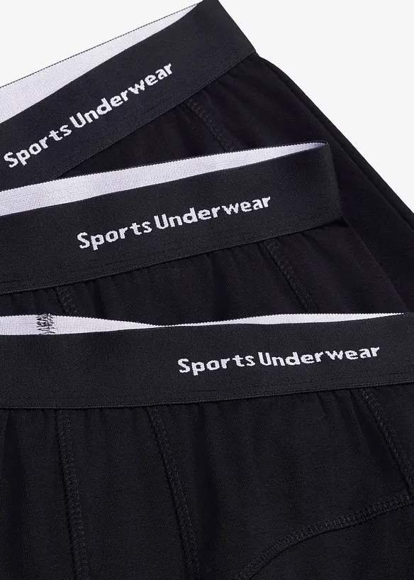Lot de 3 boxers mi-longs coton, bonprix